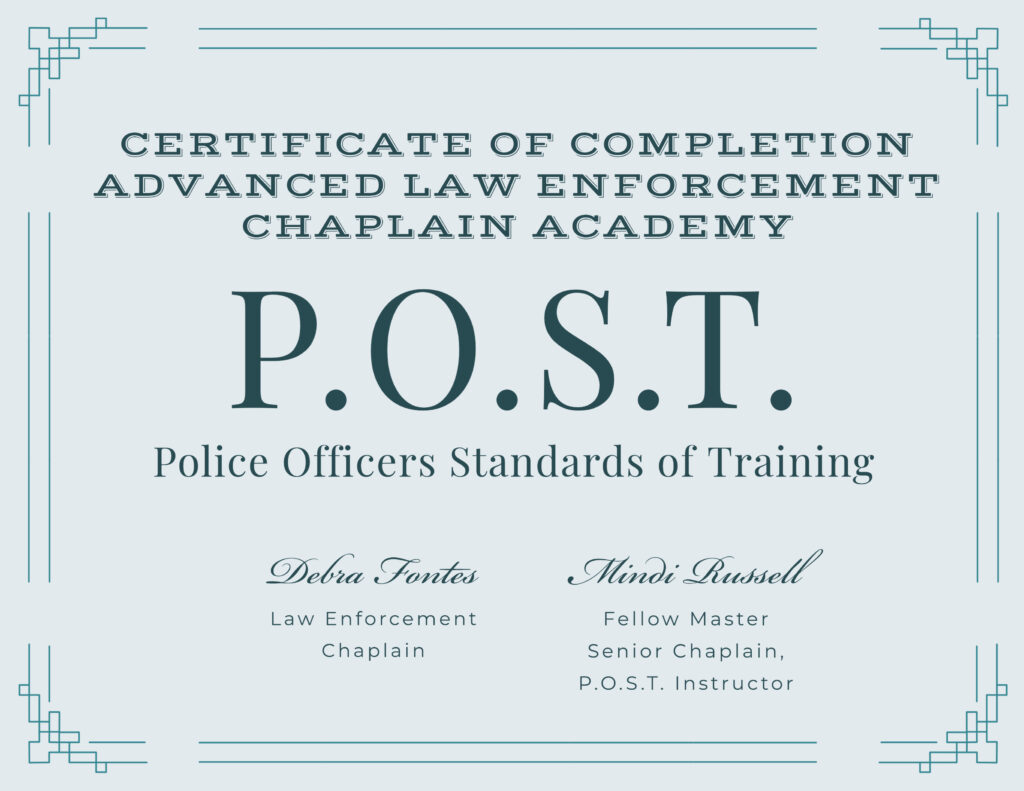 P O S T Certification Law Enforcement Chaplaincy Sacramento